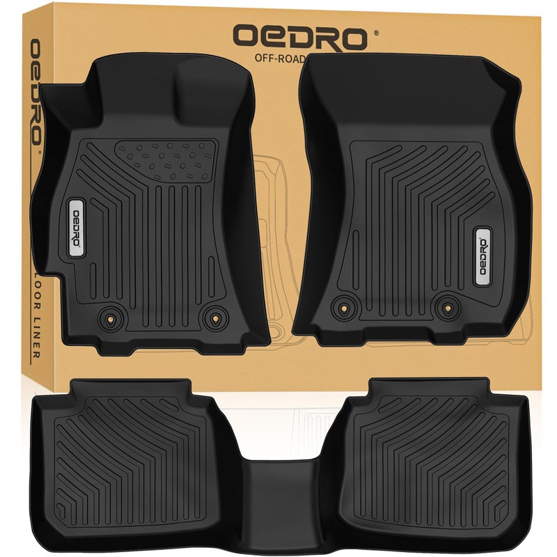 OEDRO Floor Mats Fit for 2015-2019 Subaru Outback/Legacy, Black TPE All Weather Guard 1st and 2nd Row Liners - Image 1